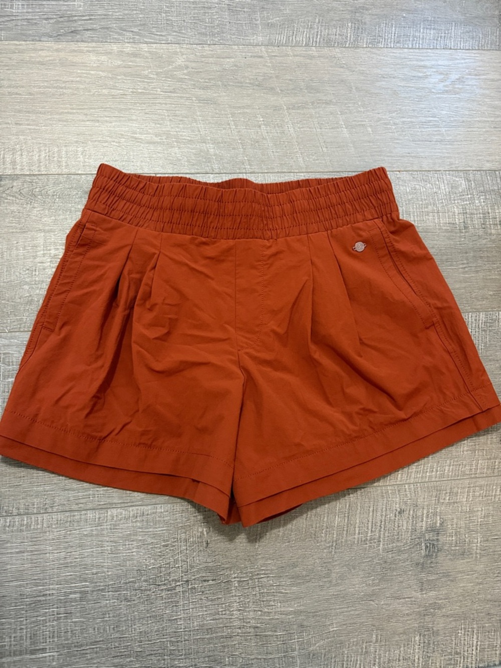 Women's Elastic Waist Rust-Red Shorts
